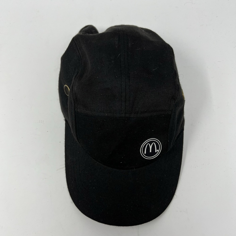 McDonald's Employee 5 Panel Hat Cap Uniform Adjustable Strapback Black Costume - Picture 7 of 11